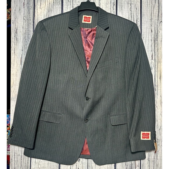Other - Oxford Republic Mens 46R Blazer Gray Two Button‎ Single Breast Pinstripe Lined